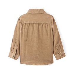 Babyhug Cotton Woven Full Sleeves Solid Colour Corduory Shirt - Tan