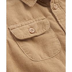 Babyhug Cotton Woven Full Sleeves Solid Colour Corduory Shirt - Tan