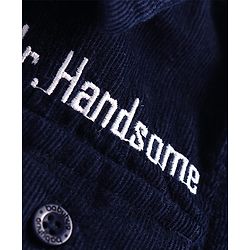 Babyhug Cotton Woven Full Sleeves Solid Corduroy Shirt with Text Embroidered - Navy Blue