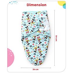 Babyhug Disney Swaddle Cool Mickey Print Set of 2 - Blue & White