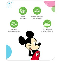 Babyhug Disney Swaddle Cool Mickey Print Set of 2 - Blue & White