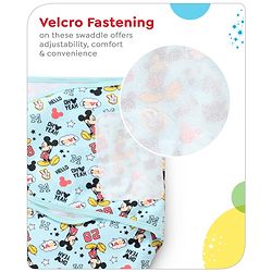 Babyhug Disney Swaddle Cool Mickey Print Set of 2 - Blue & White