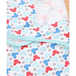 Babyhug Disney Swaddle Cool Mickey Print Set of 2 - Blue & White