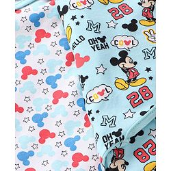 Babyhug Disney Swaddle Cool Mickey Print Set of 2 - Blue & White