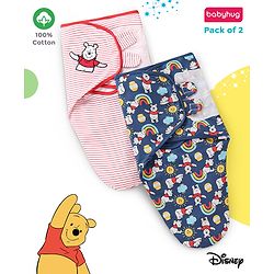 Babyhug Disney Swaddle Cool Mickey Print Set of 2 - Blue & White