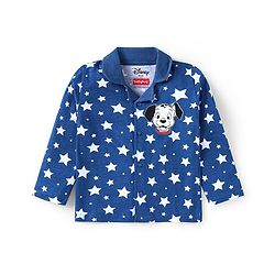 Babyhug Disney Single Jersey Knit Full Sleeves Front Open Night Suit With 101 Dalmatians Graphics - Navy