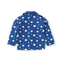 Babyhug Disney Single Jersey Knit Full Sleeves Front Open Night Suit With 101 Dalmatians Graphics - Navy