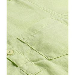 Babyhug Cotton Linen Woven Full Sleeves Mandarin Collar Solid Kurta Shirt -Lime