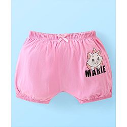 Babyhug Disney Cotton Knit Aristocats Marie Graphic & Bow Detailing Bloomers Pack of 3 - White Red & Pink