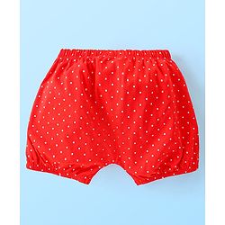 Babyhug Disney Cotton Knit Aristocats Marie Graphic & Bow Detailing Bloomers Pack of 3 - White Red & Pink
