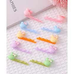 Babyhug Bunny Hair Pins & Clips Set of 10 - Multicolor