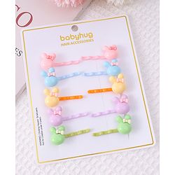 Babyhug Bunny Hair Pins & Clips Set of 10 - Multicolor