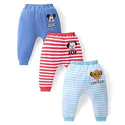 Babyhug Disney Interlock Knit Full Length Diaper Legging with Micky Mouse  101 Dalmatians & Lion King Print Pack of 3 - Multicolor