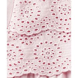 Babyhug Lace Frills Half Sleeves Top - Light Pink