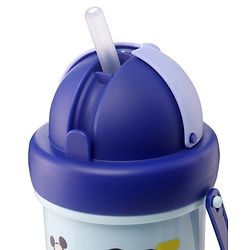 Babyhug Disney Mickey Mouse Print Straw Sipper With Snack Container Blue - 300 ml