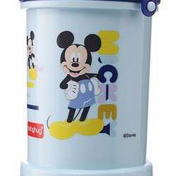 Babyhug Disney Mickey Mouse Print Straw Sipper With Snack Container Blue - 300 ml