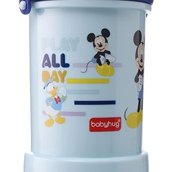 Babyhug Disney Mickey Mouse Print Straw Sipper With Snack Container Blue - 300 ml