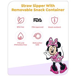 Babyhug Disney Mickey Mouse Print Straw Sipper With Snack Container Blue - 300 ml