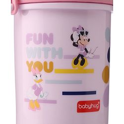 Babyhug Disney Mickey Mouse Print Straw Sipper With Snack Container Blue - 300 ml