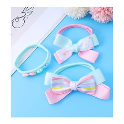 Babyhug Bow & Heart Motifs Headbands - Multicolor
