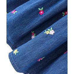 Babyhug Cotton Woven Full Sleeves T-Shirt with Floral Embroidered Frock - Navy Blue & Pink