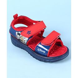 Cute Walk by Babyhug Disney Velcro Closure Sandals with Mickey Mouse Print - Navy Blue