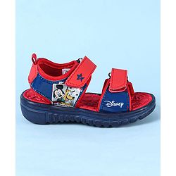 Cute Walk by Babyhug Disney Velcro Closure Sandals with Mickey Mouse Print - Navy Blue