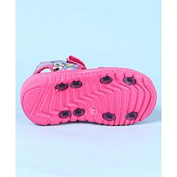 Cute Walk by Babyhug Disney Velcro Closure Sandals with Minnie Mouse Print - Dark Pink