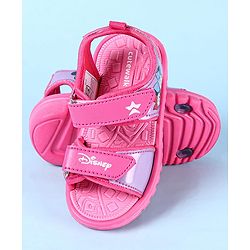 Cute Walk by Babyhug Disney Velcro Closure Sandals with Minnie Mouse Print - Dark Pink