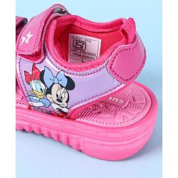 Cute Walk by Babyhug Disney Velcro Closure Sandals with Minnie Mouse Print - Dark Pink