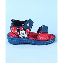 Cute Walk by Babyhug Disney Velcro Closure Sandals with Mickey Mouse Print - Navy Blue