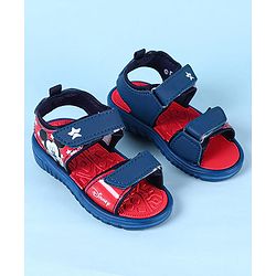 Cute Walk by Babyhug Disney Velcro Closure Sandals with Mickey Mouse Print - Navy Blue