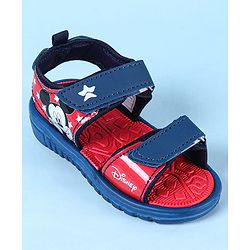 Cute Walk by Babyhug Disney Velcro Closure Sandals with Mickey Mouse Print - Navy Blue