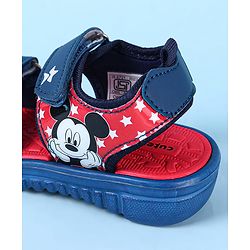 Cute Walk by Babyhug Disney Velcro Closure Sandals with Mickey Mouse Print - Navy Blue