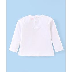 Babyhug Cotton Knit Full Sleeves Text Printed T-Shirt - White
