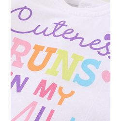 Babyhug Cotton Knit Full Sleeves Text Printed T-Shirt - White