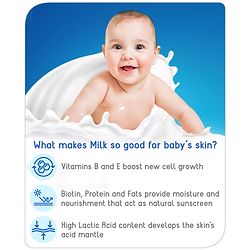 Babyhug Milky Face & Body Foam Wash - 200 ml, Extra mild and gentle, Soft & Nourishing Lather, Tear Free