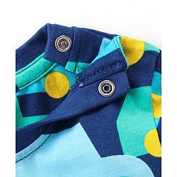 Babyhug Cotton Knit Full Sleeves Night Suit With Vehicles Print - Navy