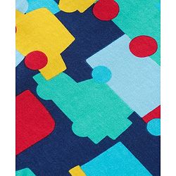 Babyhug Cotton Knit Full Sleeves Night Suit With Vehicles Print - Navy