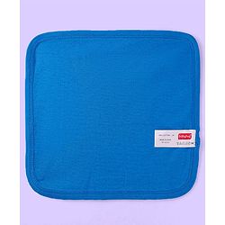 Babyhug Disney Cotton Interlock Kint Wash Cloth with Mickey Mouse Graphics L 28 x H 28 cm Pack Of 3 - White & Blue