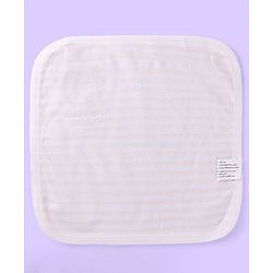 Babyhug Disney Cotton Interlock Kint Wash Cloth with Mickey Mouse Graphics L 28 x H 28 cm Pack Of 3 - White & Blue