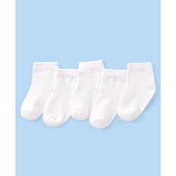 Cute Walk by Babyhug Anti-bacterial Ankle Length Socks Pack of 5 - White
