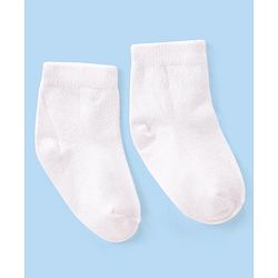 Cute Walk by Babyhug Anti-bacterial Ankle Length Socks Pack of 5 - White