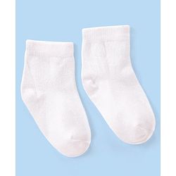 Cute Walk by Babyhug Anti-bacterial Ankle Length Socks Pack of 5 - White