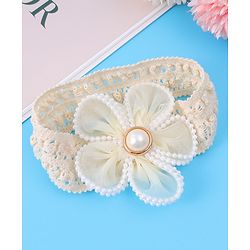 Babyhug Flower & Bead Applique Headband - Beige