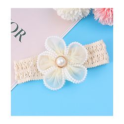 Babyhug Flower & Bead Applique Headband - Beige