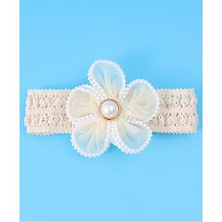 Babyhug Flower & Bead Applique Headband - Beige