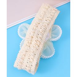 Babyhug Flower & Bead Applique Headband - Beige