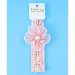 Babyhug Flower & Bead Applique Headband - Beige