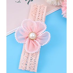 Babyhug Flower & Bead Applique Headband - Beige